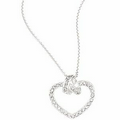 Sterling Silver Cubic Zirconia Heart 18" Necklace Sterling Silver Cubic Zirconia Heart 18" Necklac